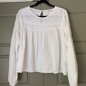 Eyelet Crop Top White, Size L